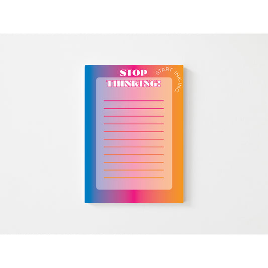 Colorful notepad with gradient design on a white background