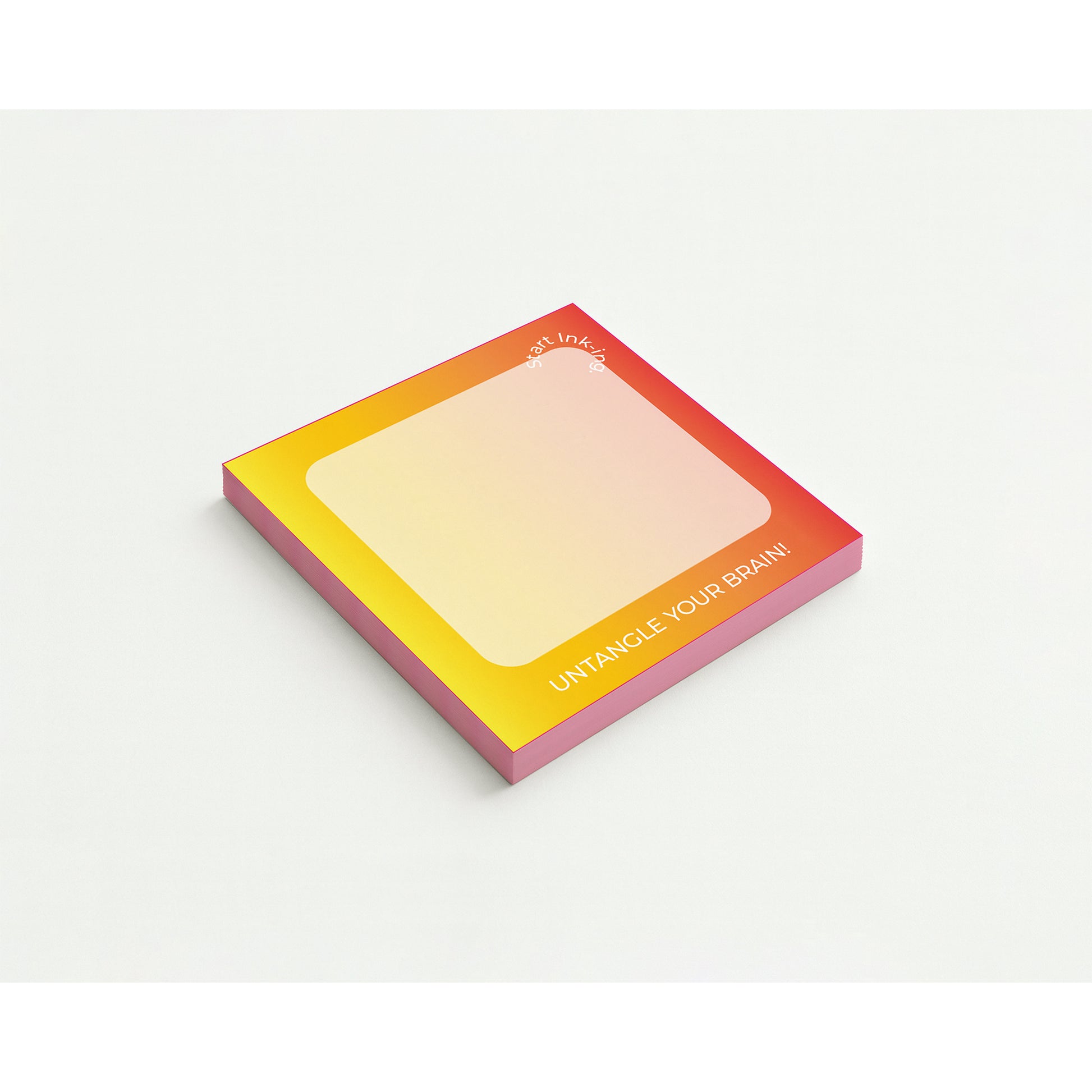 Colorful notepad with 'Untangle Your Brain' text on a white background