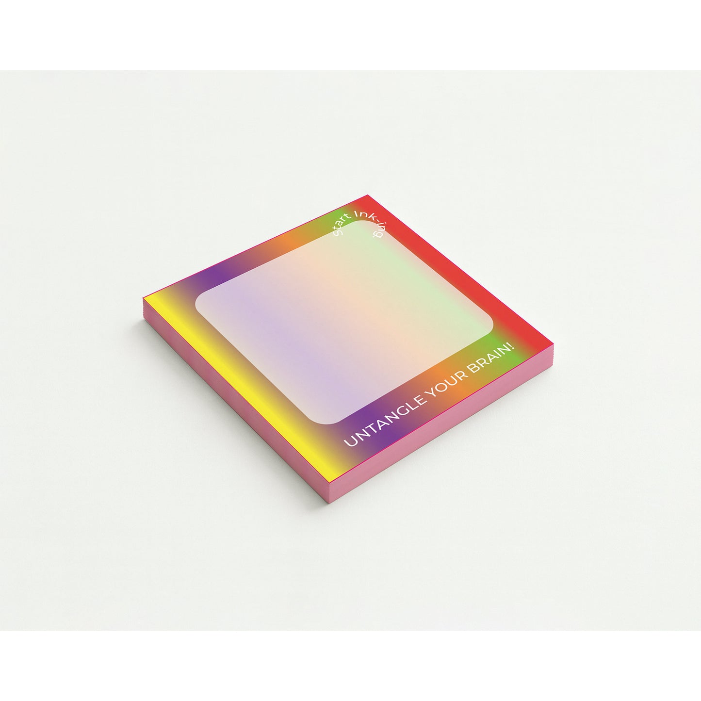 Colorful packaging box with a gradient effect on a white background